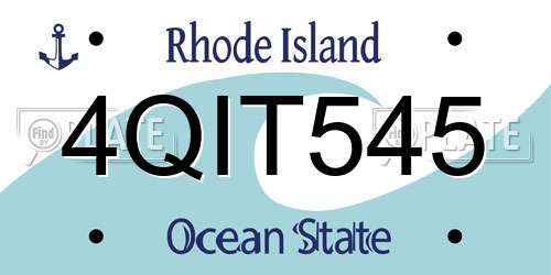 4QIT545 Rhode Island License Plate