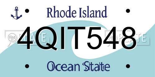 4QIT548 Rhode Island License Plate