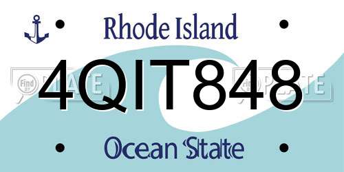4QIT848 Rhode Island License Plate