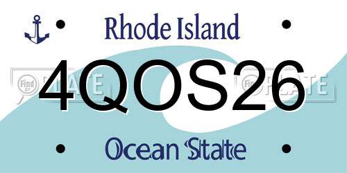 4QOS26 Rhode Island License Plate