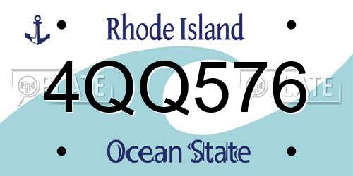 4QQ576 Rhode Island License Plate