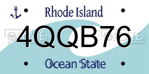 4QQB76 Rhode Island License Plate