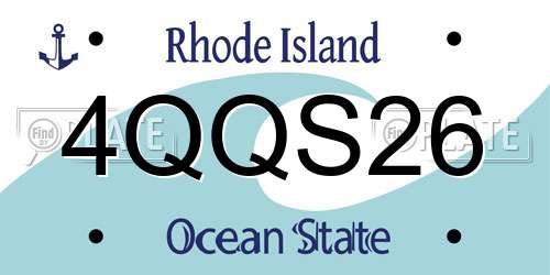 4QQS26 Rhode Island License Plate