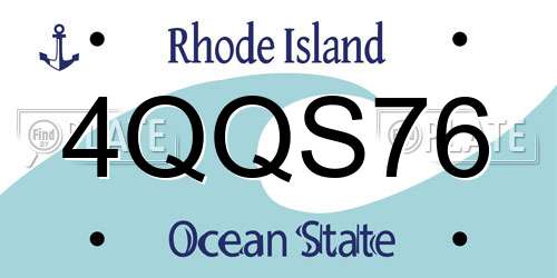 4QQS76 Rhode Island License Plate