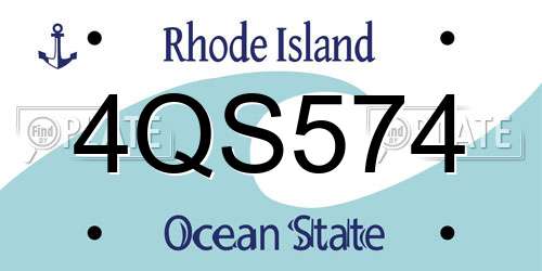 4QS574 Rhode Island License Plate