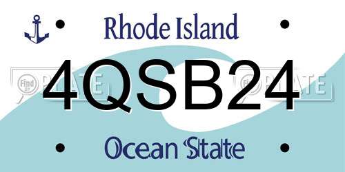 4QSB24 Rhode Island License Plate