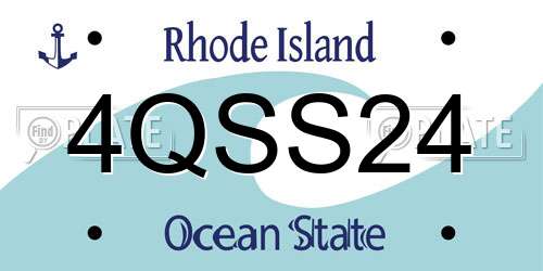 4QSS24 Rhode Island License Plate