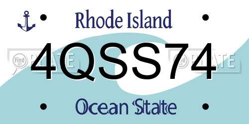 4QSS74 Rhode Island License Plate
