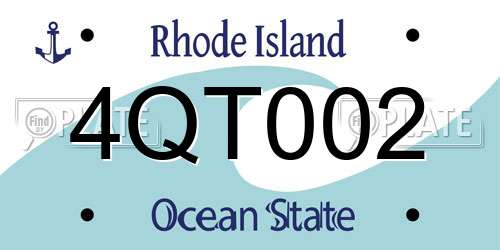 4QT002 Rhode Island License Plate