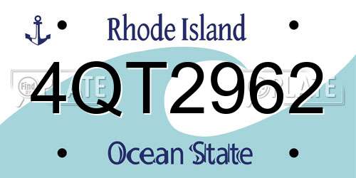 4QT2962 Rhode Island License Plate