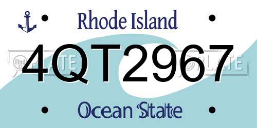4QT2967 Rhode Island License Plate