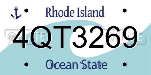 4QT3269 Rhode Island License Plate