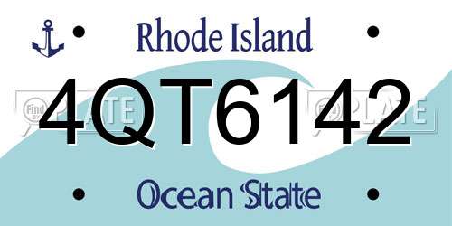 4QT6142 Rhode Island License Plate