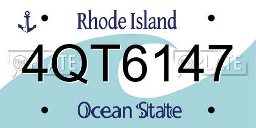 4QT6147 Rhode Island License Plate