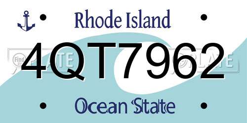 4QT7962 Rhode Island License Plate
