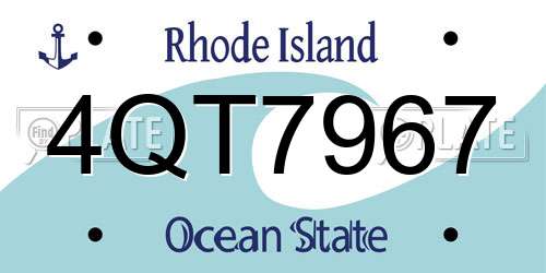 4QT7967 Rhode Island License Plate