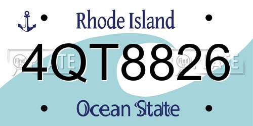 4QT8826 Rhode Island License Plate