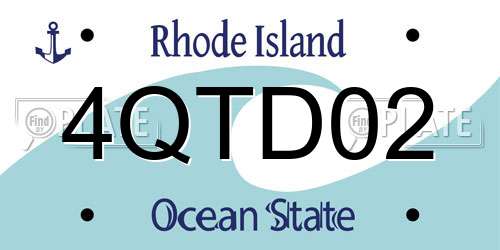 4QTD02 Rhode Island License Plate