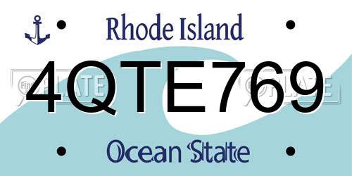4QTE769 Rhode Island License Plate