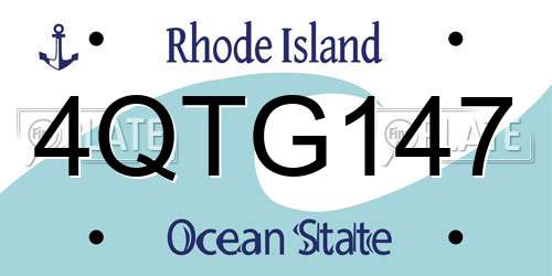 4QTG147 Rhode Island License Plate