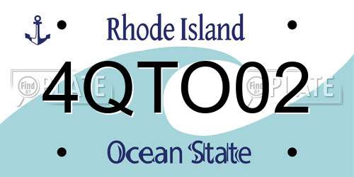 4QTO02 Rhode Island License Plate