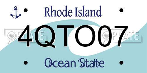 4QTO07 Rhode Island License Plate