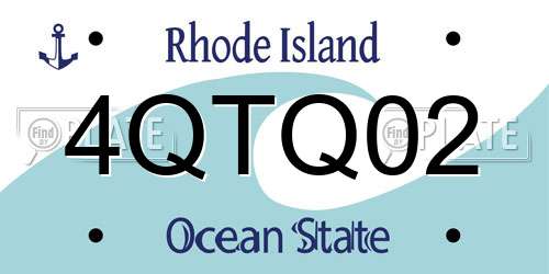 4QTQ02 Rhode Island License Plate