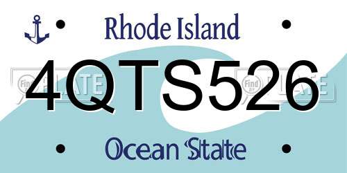 4QTS526 Rhode Island License Plate