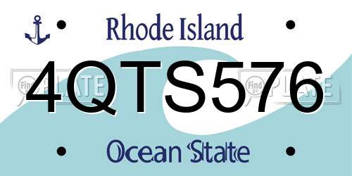4QTS576 Rhode Island License Plate