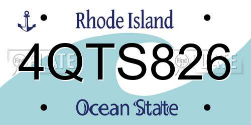 4QTS826 Rhode Island License Plate