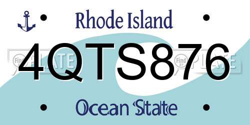 4QTS876 Rhode Island License Plate
