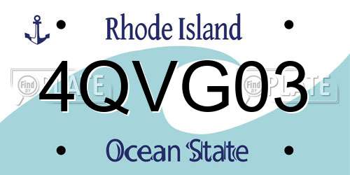 4QVG03 Rhode Island License Plate