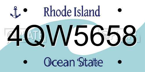 4QW5658 Rhode Island License Plate