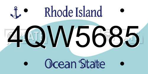 4QW5685 Rhode Island License Plate
