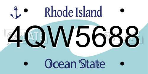 4QW5688 Rhode Island License Plate