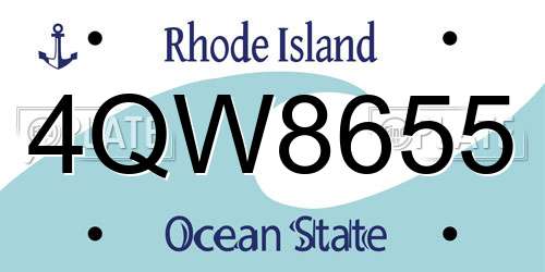 4QW8655 Rhode Island License Plate