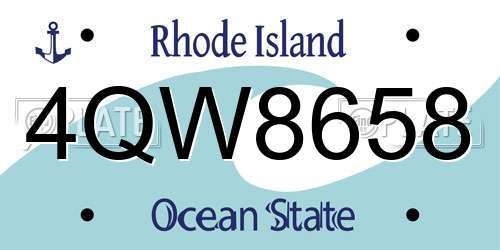 4QW8658 Rhode Island License Plate