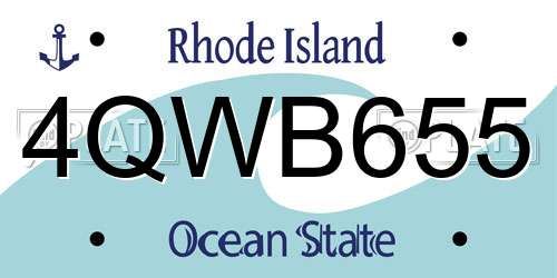 4QWB655 Rhode Island License Plate