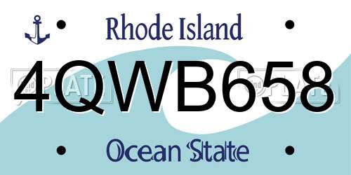 4QWB658 Rhode Island License Plate