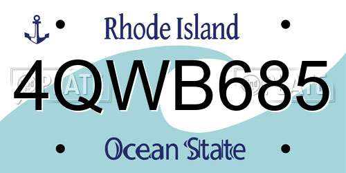 4QWB685 Rhode Island License Plate