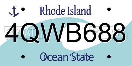4QWB688 Rhode Island License Plate