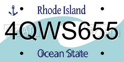 4QWS655 Rhode Island License Plate
