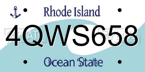 4QWS658 Rhode Island License Plate