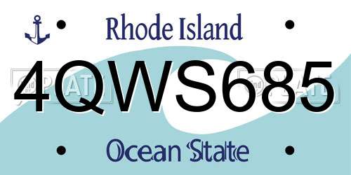 4QWS685 Rhode Island License Plate
