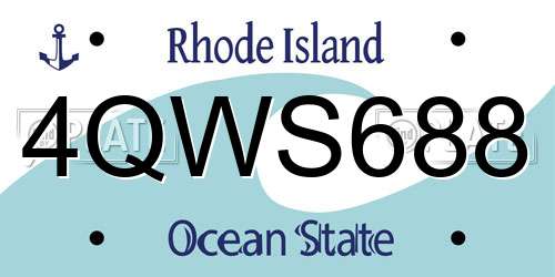 4QWS688 Rhode Island License Plate