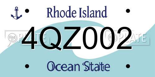 4QZ002 Rhode Island License Plate