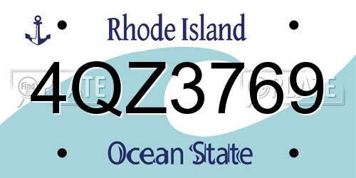 4QZ3769 Rhode Island License Plate