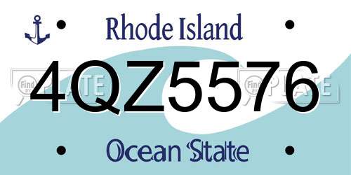 4QZ5576 Rhode Island License Plate