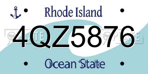 4QZ5876 Rhode Island License Plate