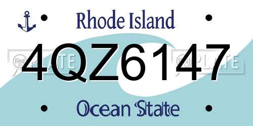 4QZ6147 Rhode Island License Plate